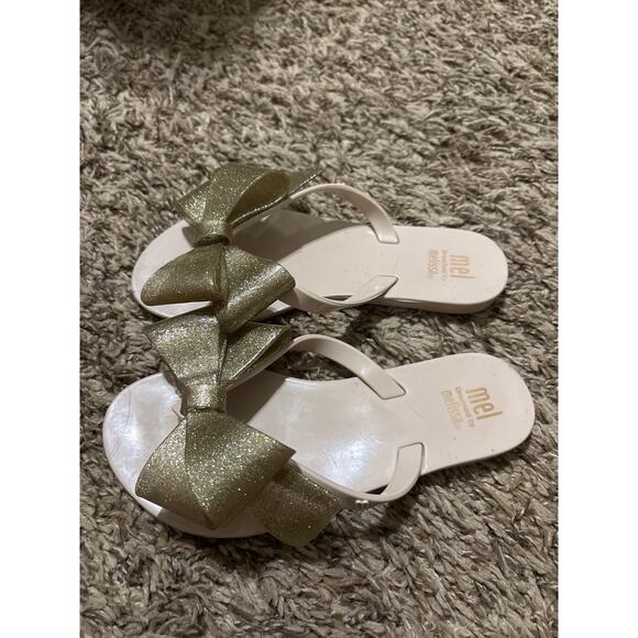 Mini Melissa Sandal Flip Flops Bow 12 - Picture 1 of 2
